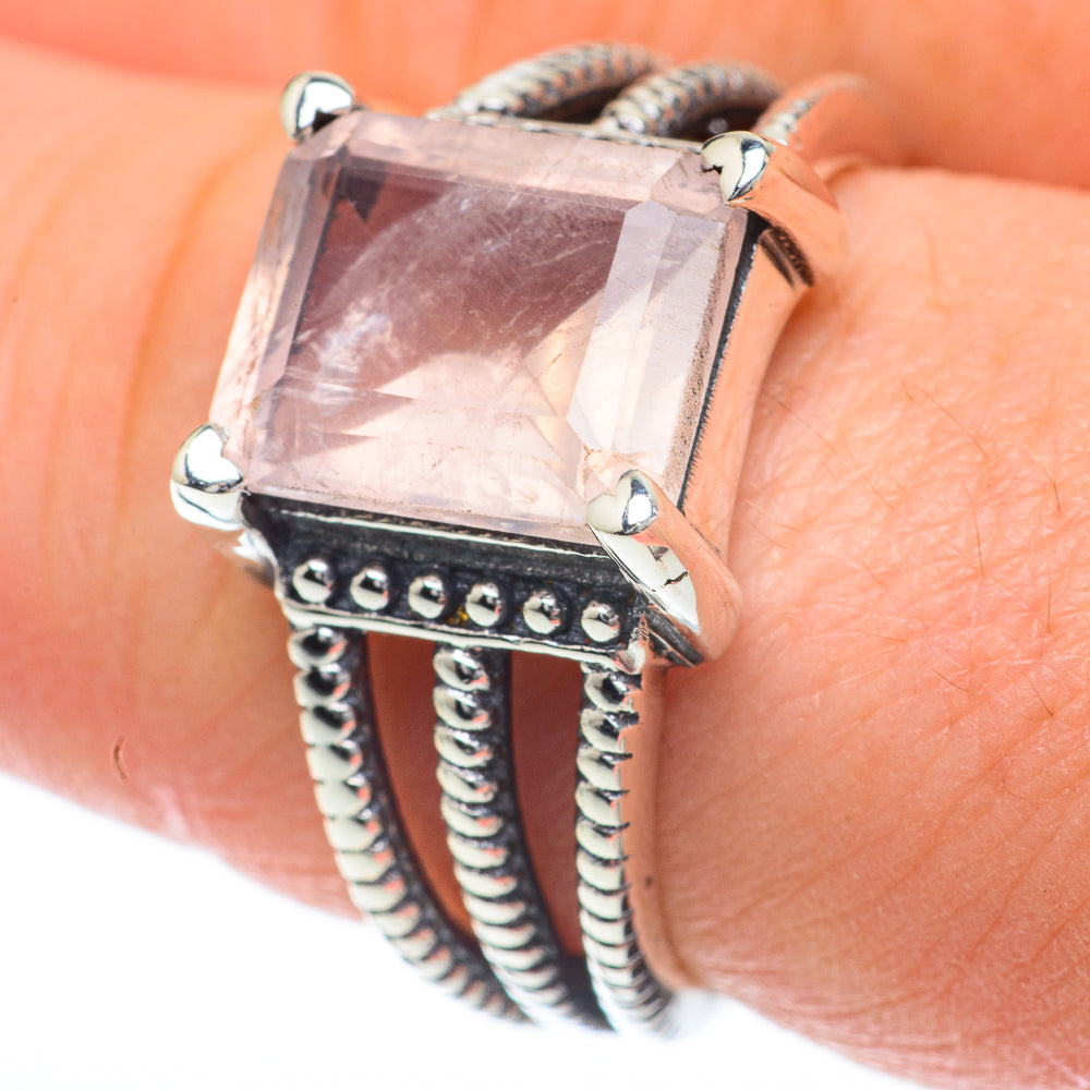 Rose Quartz Rings handcrafted by Anasilvercos - RING59916
