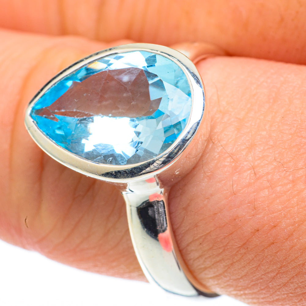 Blue Topaz Rings handcrafted by Anasilvercos - RING60005