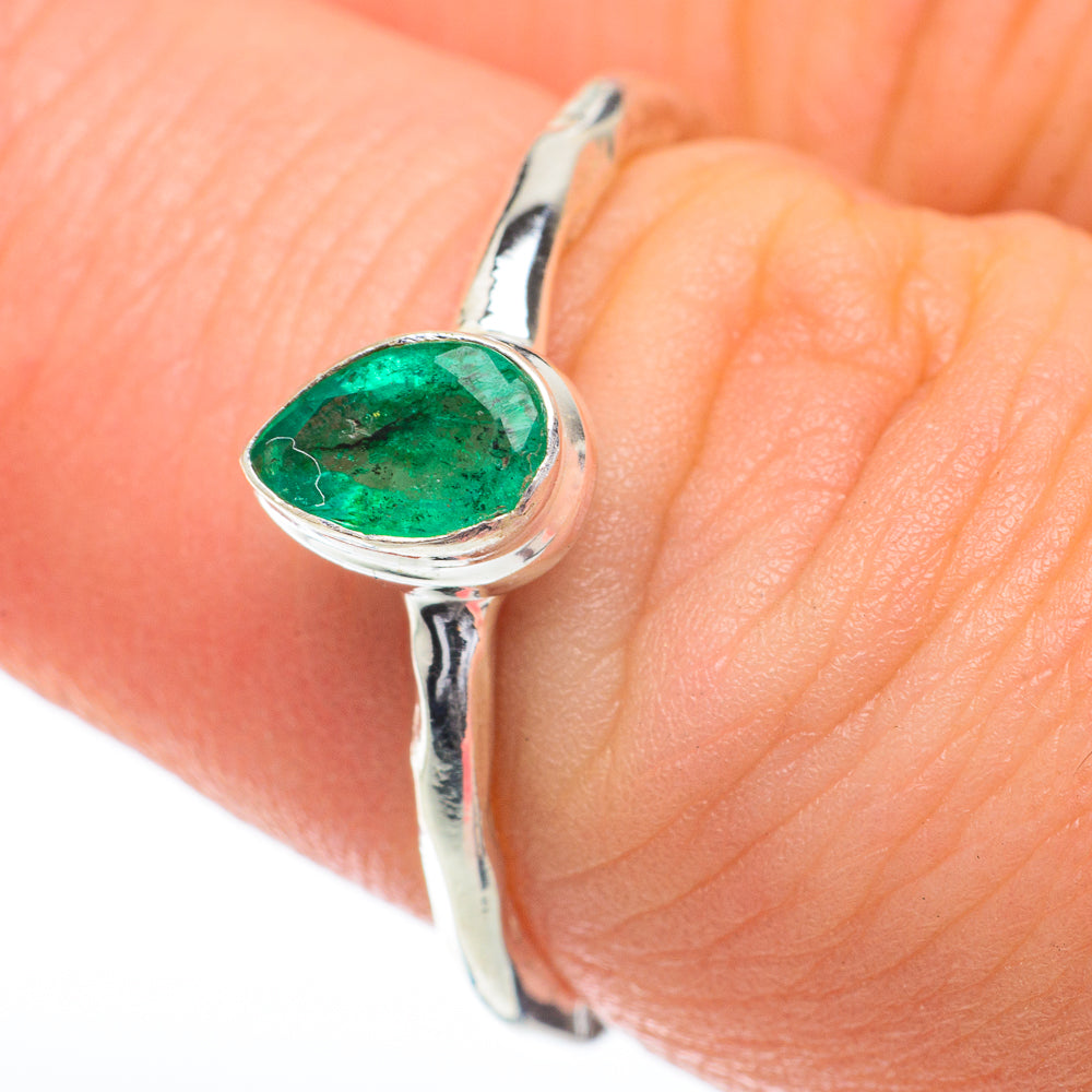 Zambian Emerald Rings handcrafted by Anasilvercos - RING60009