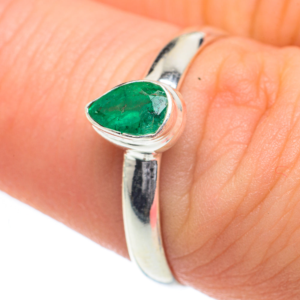 Zambian Emerald Rings handcrafted by Anasilvercos - RING60032