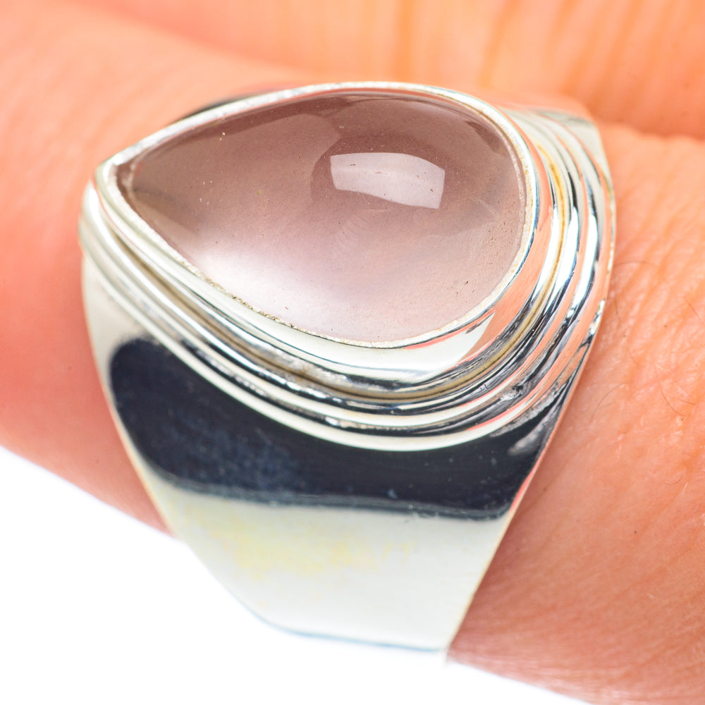 Rose Quartz Rings handcrafted by Anasilvercos - RING60077