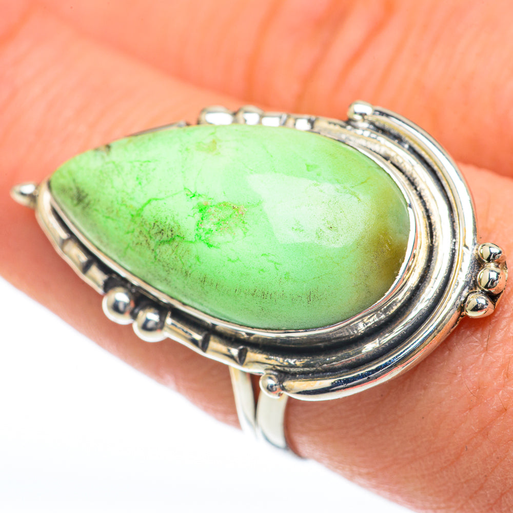 Lemon Chrysoprase Rings handcrafted by Anasilvercos - RING60099