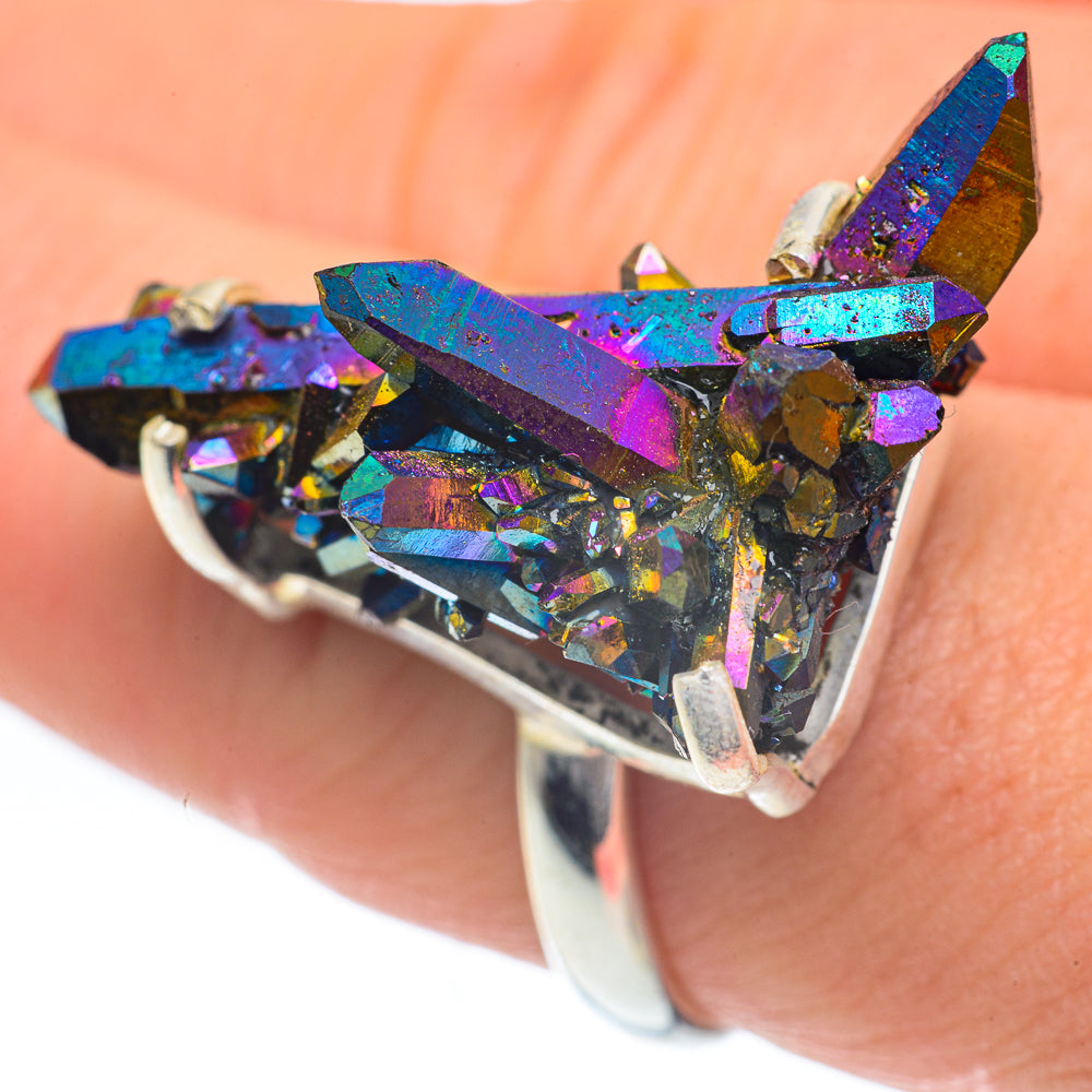 Titanium Sunshine Druzy Rings handcrafted by Anasilvercos - RING60117