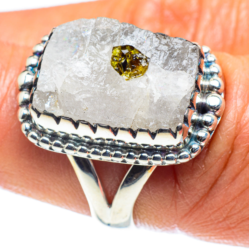 Green Quartz Crystal Rings handcrafted by Anasilvercos - RING60131