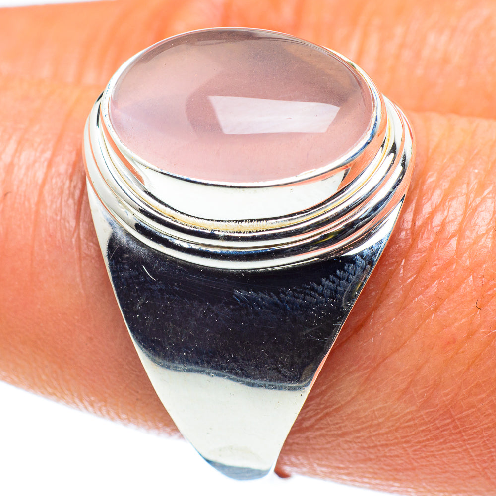 Rose Quartz Rings handcrafted by Anasilvercos - RING60168