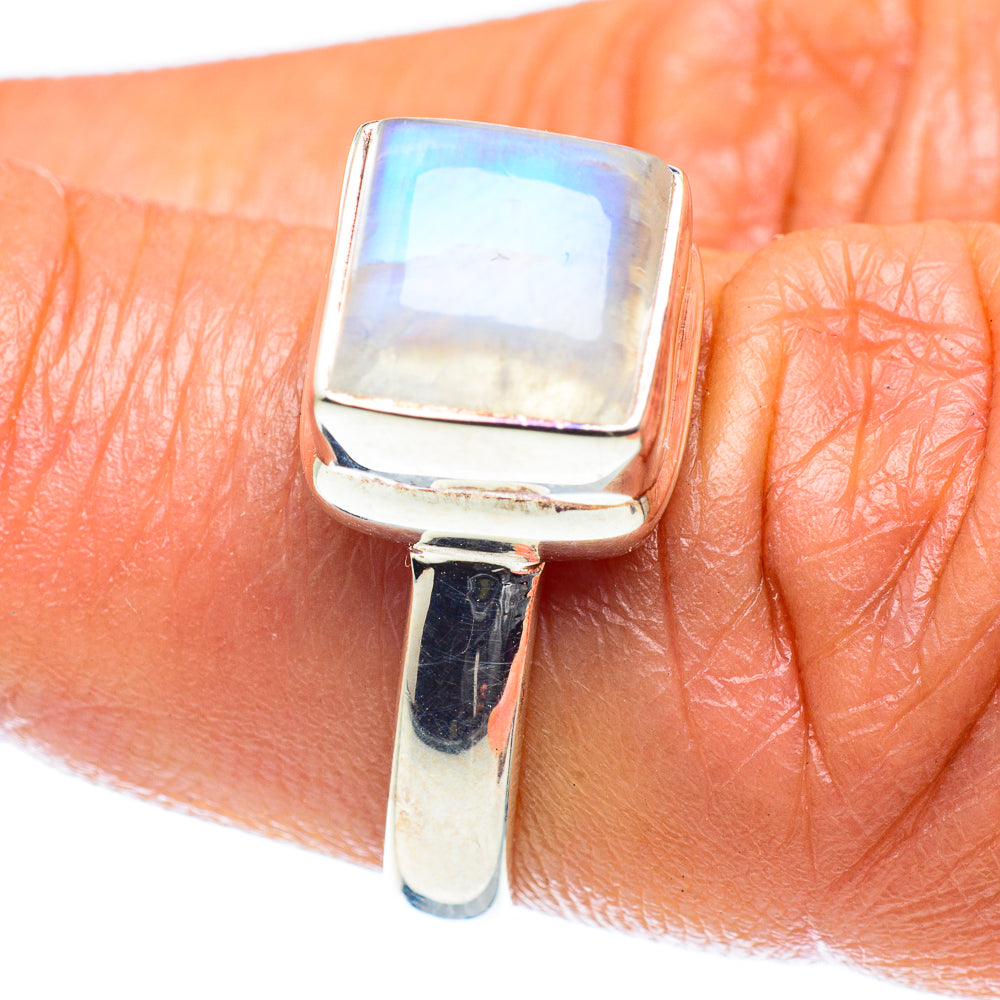 Rainbow Moonstone Rings handcrafted by Anasilvercos - RING60171