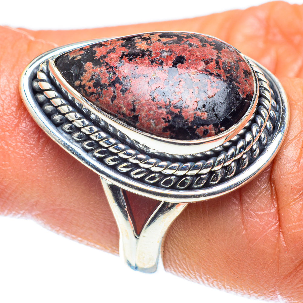 Snowflake Obsidian Rings handcrafted by Anasilvercos - RING60200