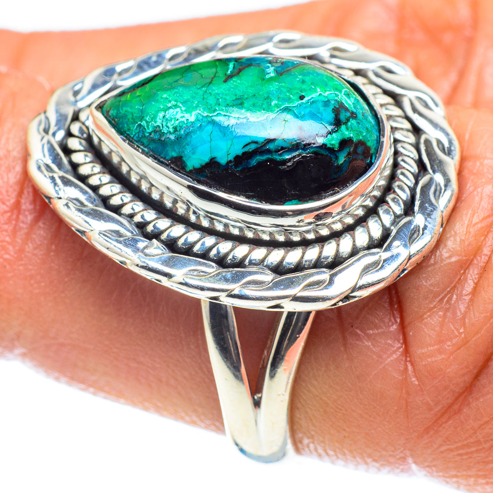 Chrysocolla Rings handcrafted by Anasilvercos - RING60203