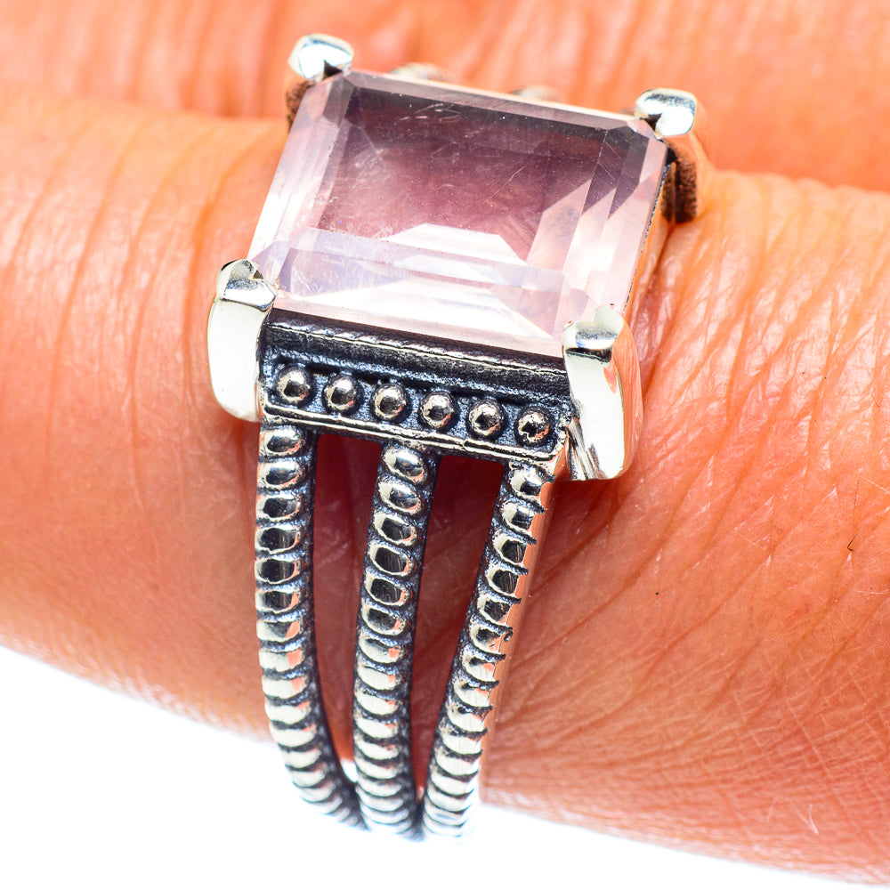 Rose Quartz Rings handcrafted by Anasilvercos - RING60205