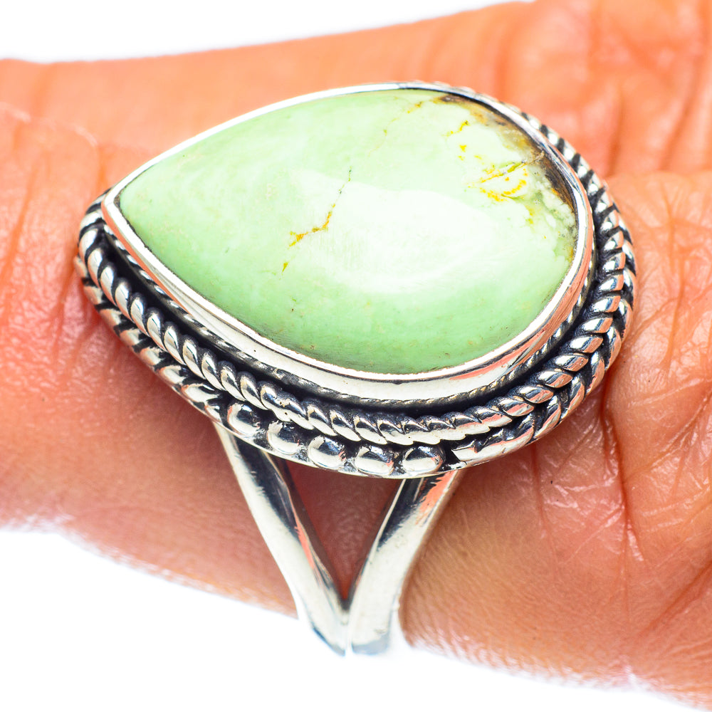 Lemon Chrysoprase Rings handcrafted by Anasilvercos - RING60210