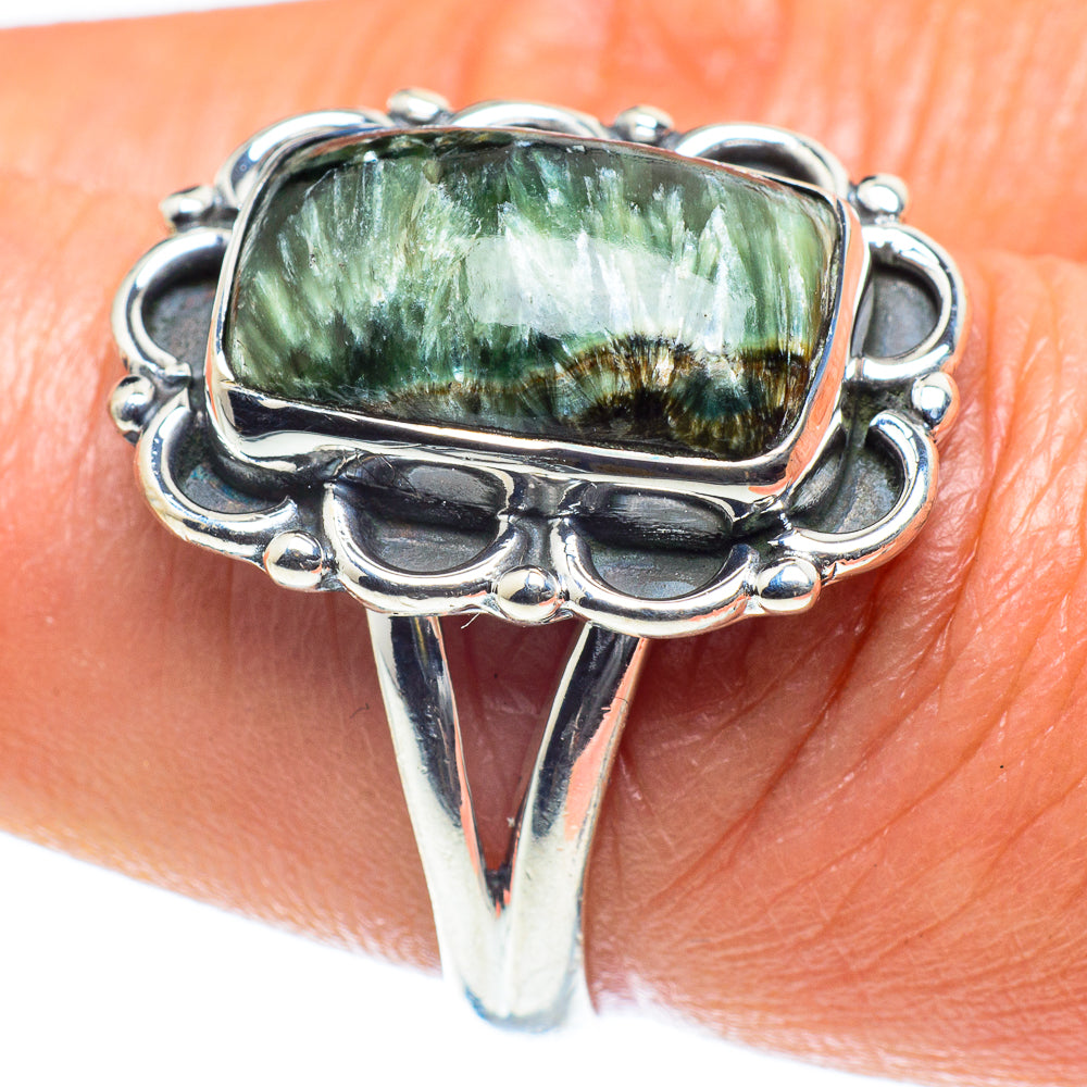 Seraphinite Rings handcrafted by Anasilvercos - RING60211
