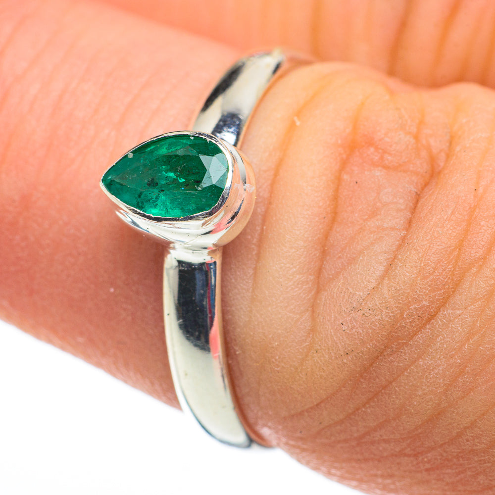 Zambian Emerald Rings handcrafted by Anasilvercos - RING60225
