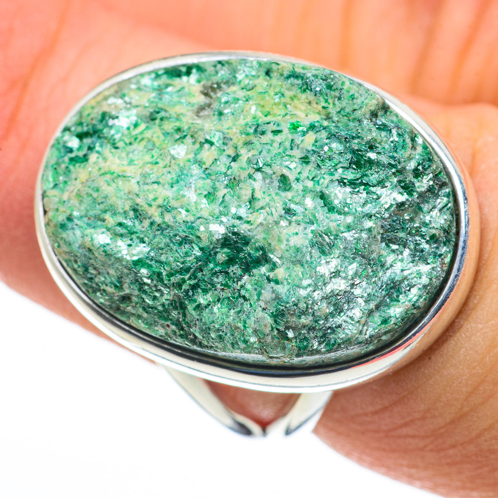Green Fuchsite Rings handcrafted by Anasilvercos - RING60228