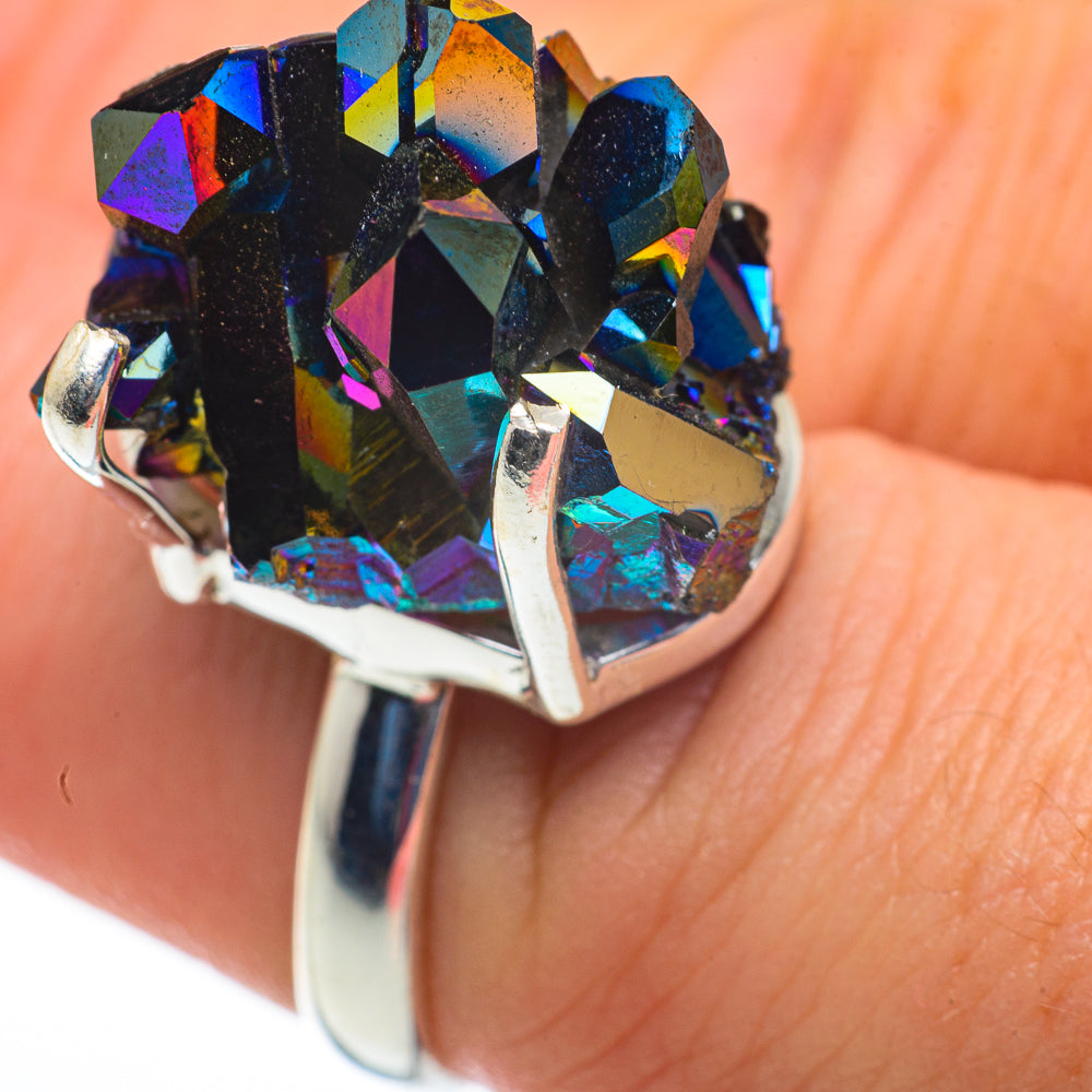 Titanium Sunshine Druzy Rings handcrafted by Anasilvercos - RING60253