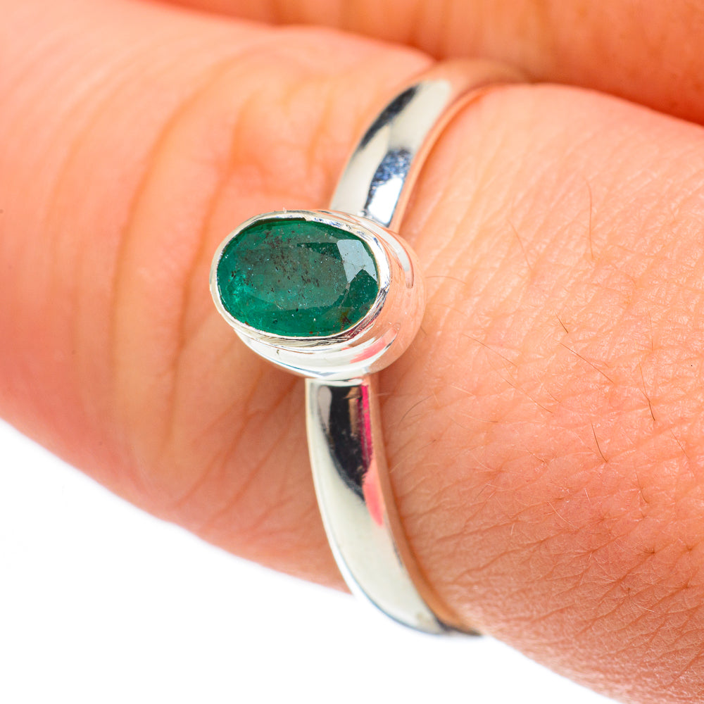 Zambian Emerald Rings handcrafted by Anasilvercos - RING60306