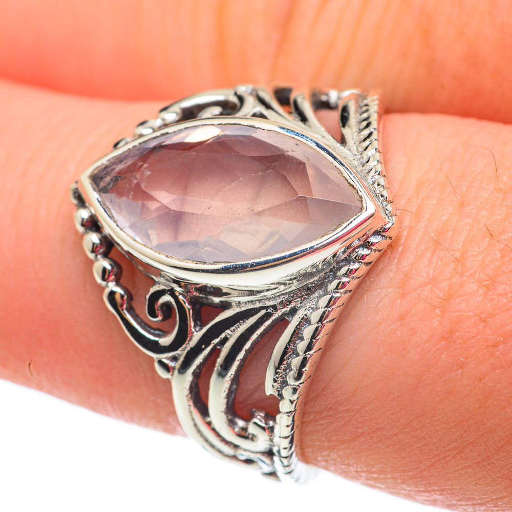 Rose Quartz Rings handcrafted by Anasilvercos - RING60315