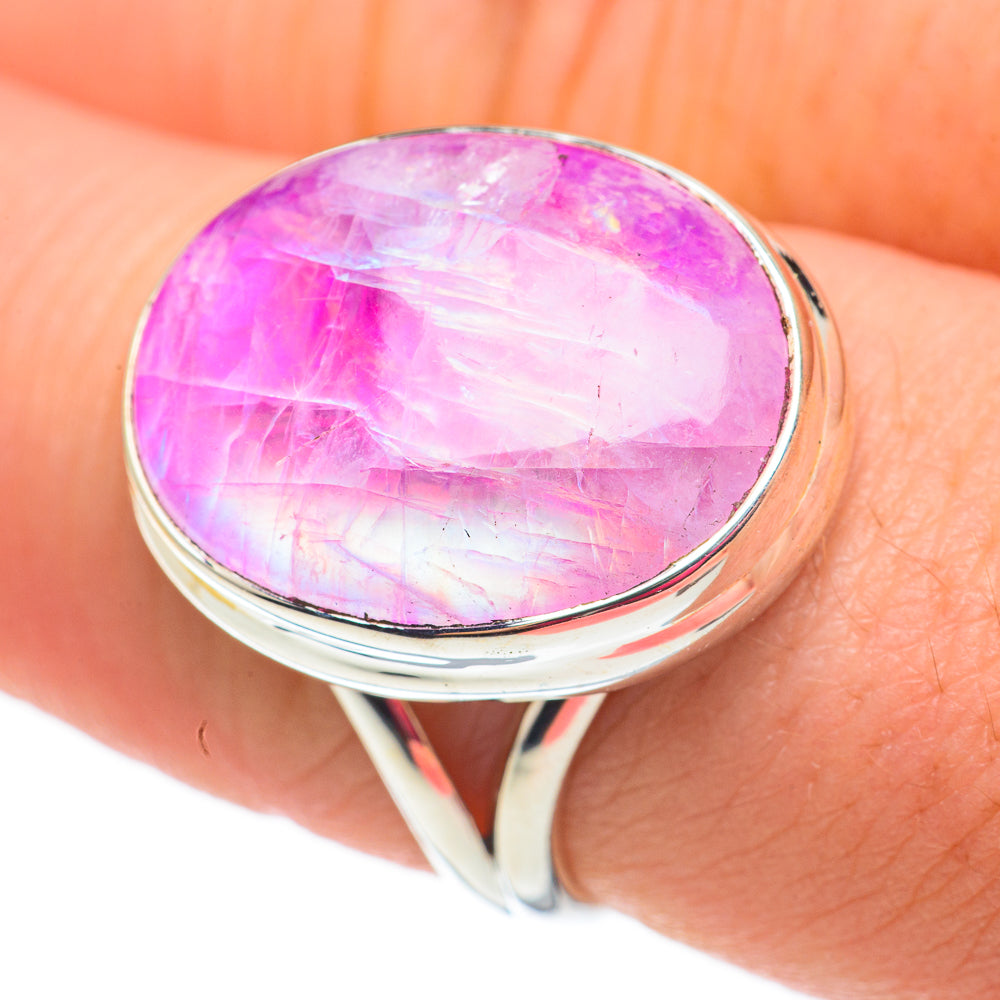 Pink Moonstone Rings handcrafted by Anasilvercos - RING60316