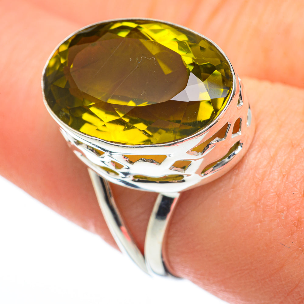 Olive Quartz Rings handcrafted by Anasilvercos - RING60385
