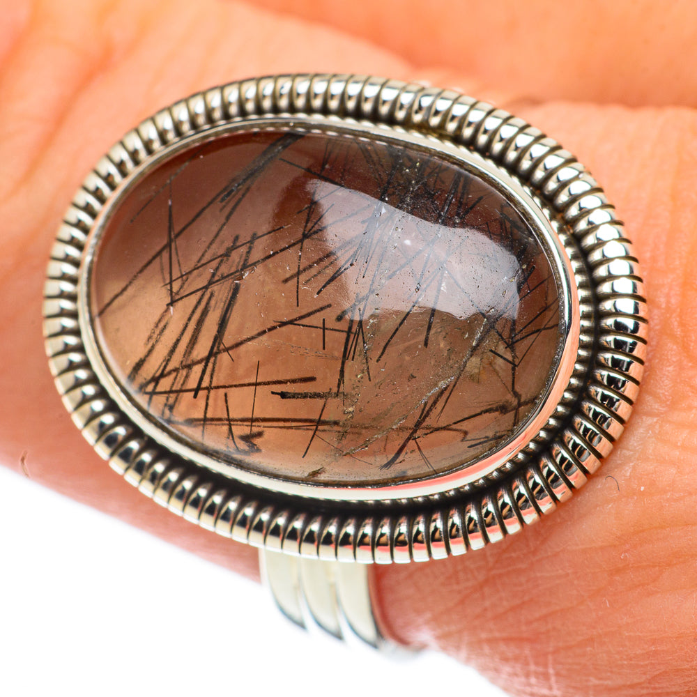 Tourmalinated Quartz Rings handcrafted by Anasilvercos - RING60406