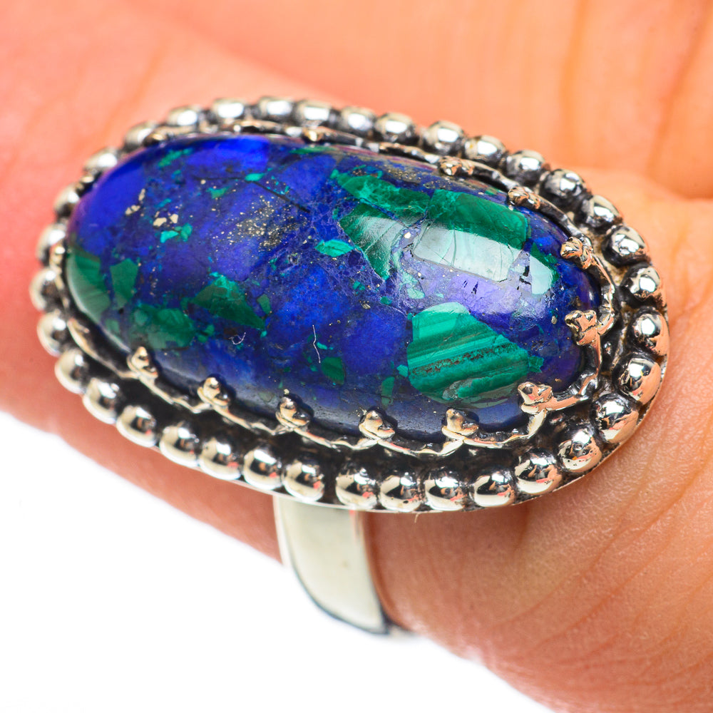 Malachite In Chrysocolla Rings handcrafted by Anasilvercos - RING60411