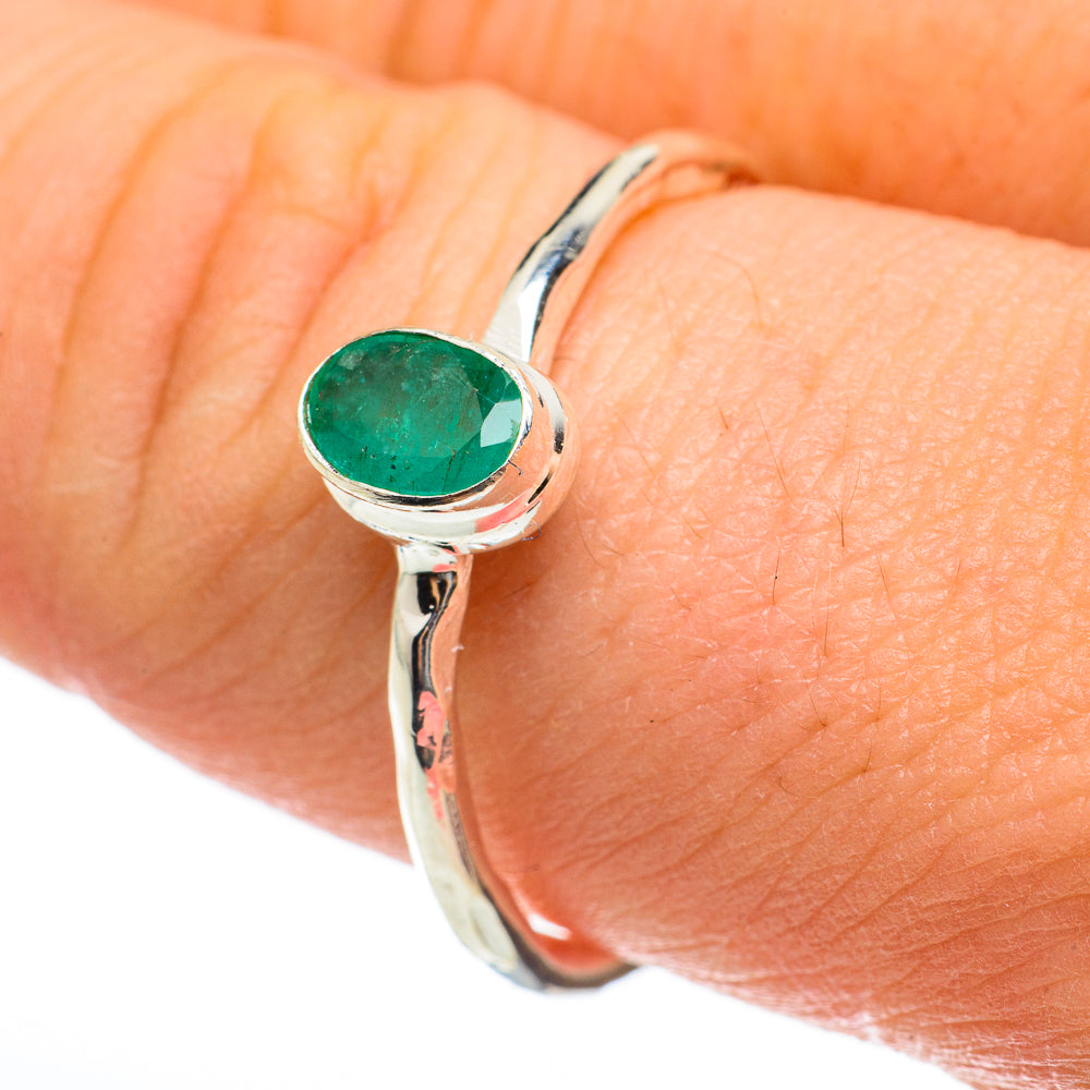 Zambian Emerald Rings handcrafted by Anasilvercos - RING60451