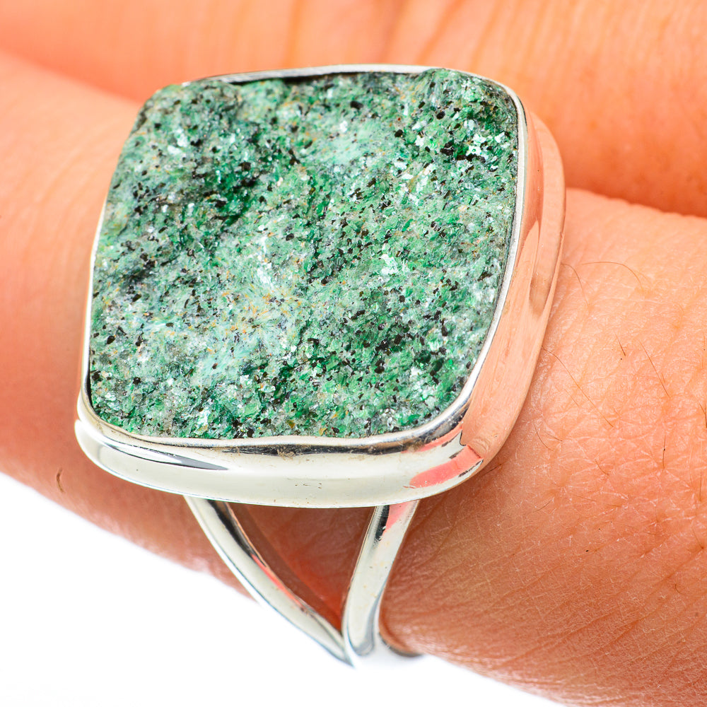 Green Fuchsite Rings handcrafted by Anasilvercos - RING60452