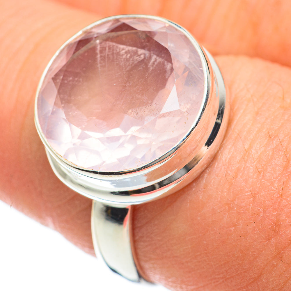 Rose Quartz Rings handcrafted by Anasilvercos - RING60457