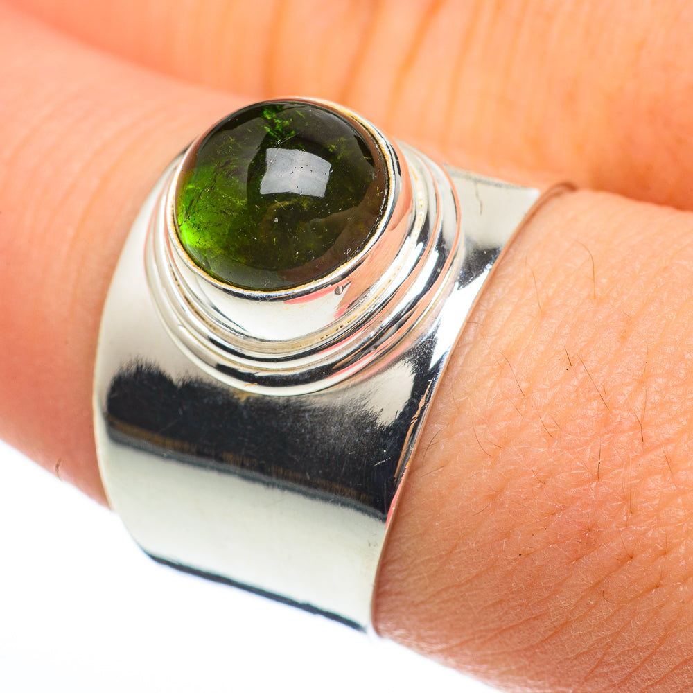 Green Tourmaline Rings handcrafted by Anasilvercos - RING60475