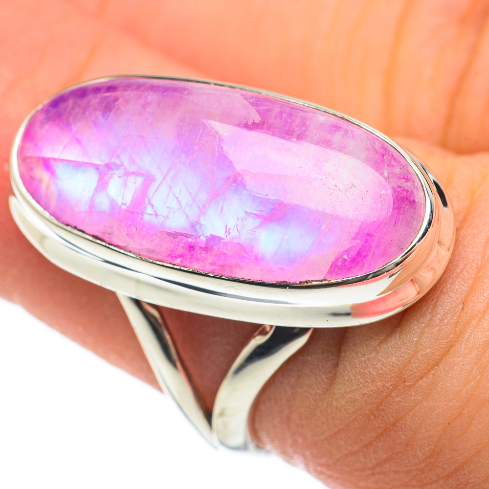 Pink Moonstone Rings handcrafted by Anasilvercos - RING60481