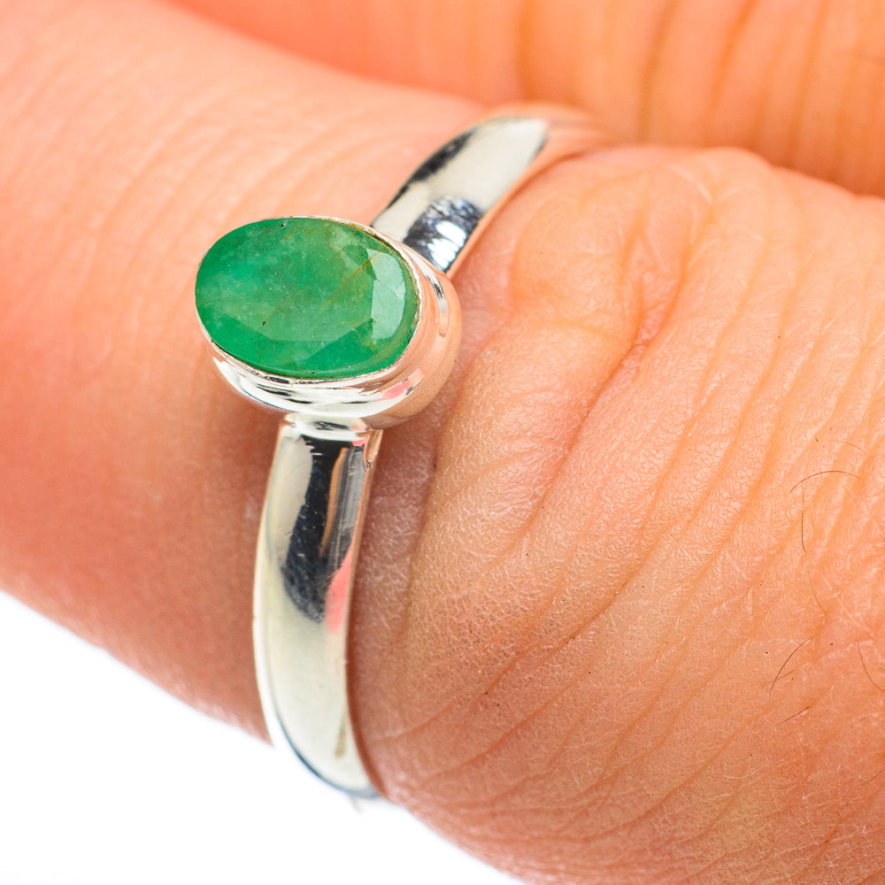 Zambian Emerald Rings handcrafted by Anasilvercos - RING60502