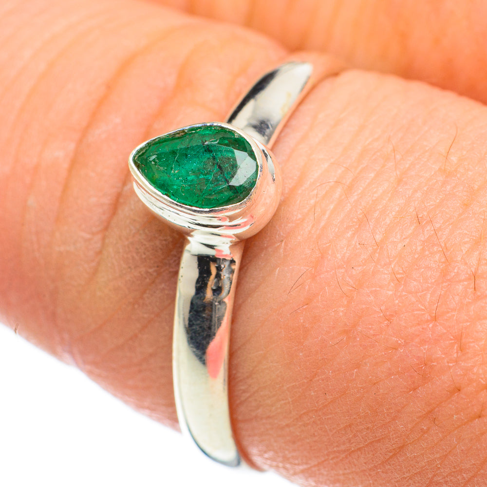 Zambian Emerald Rings handcrafted by Anasilvercos - RING60522
