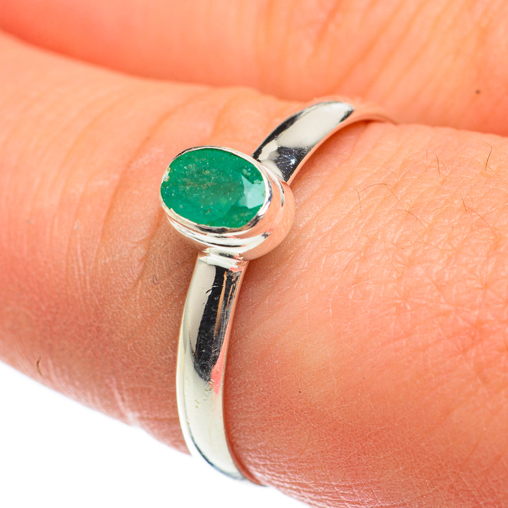 Zambian Emerald Rings handcrafted by Anasilvercos - RING60525