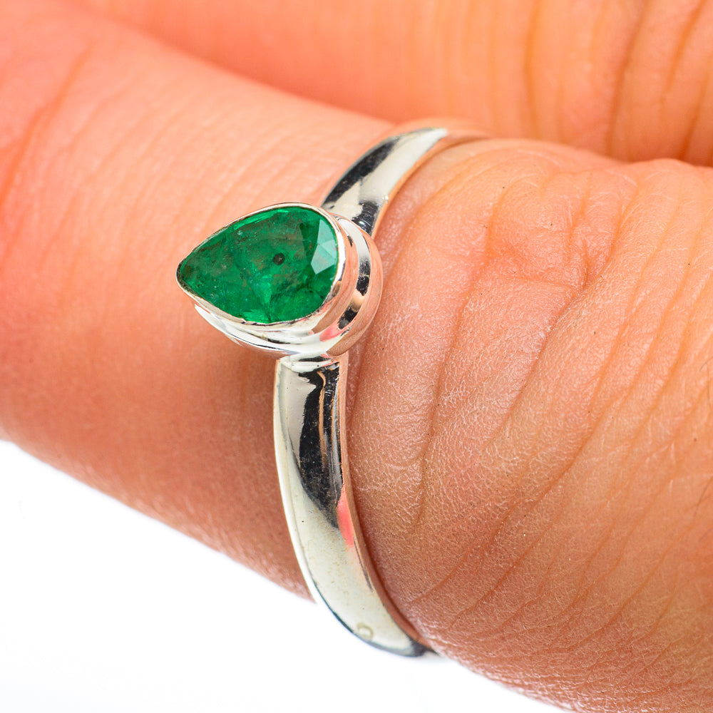 Zambian Emerald Rings handcrafted by Anasilvercos - RING60547