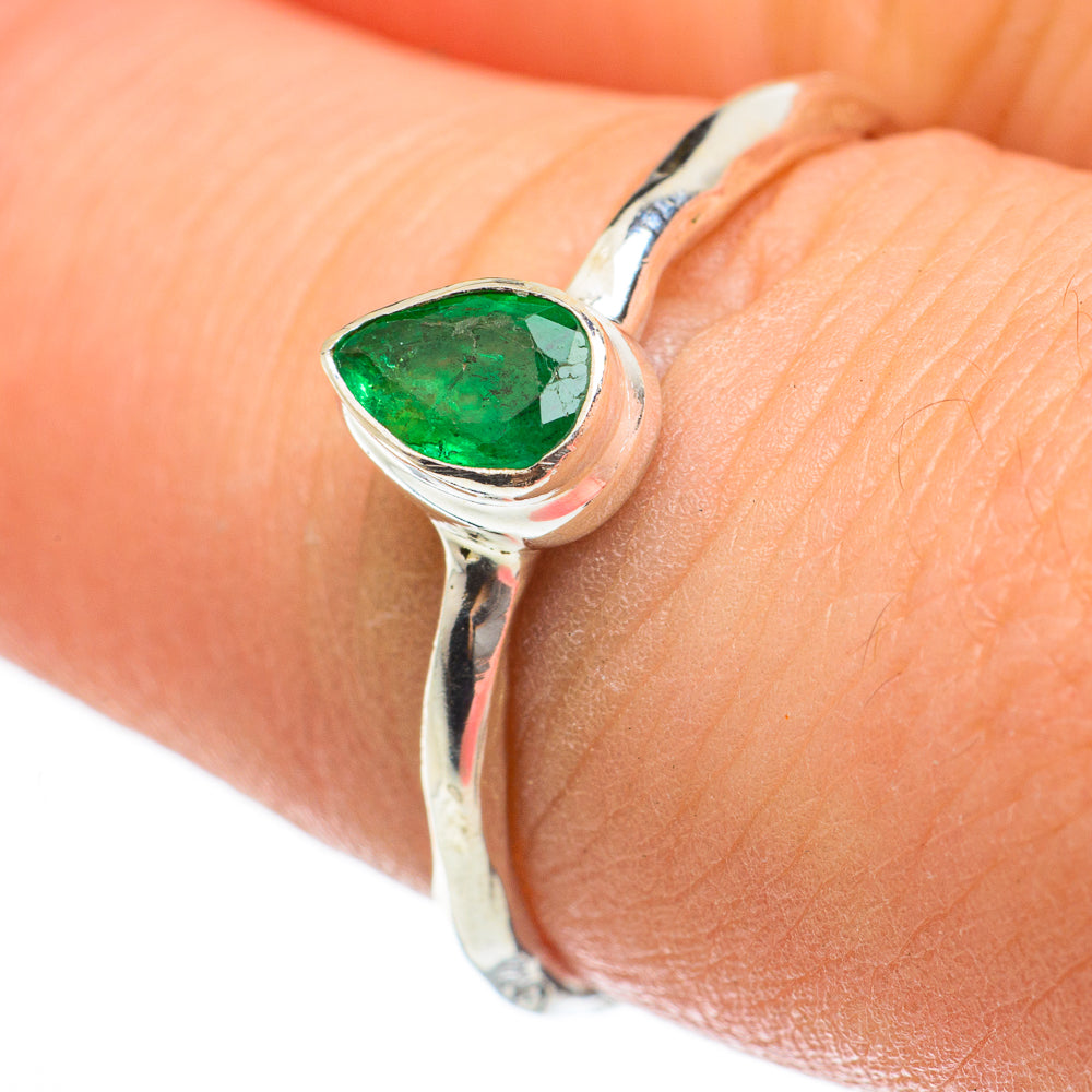 Zambian Emerald Rings handcrafted by Anasilvercos - RING60569