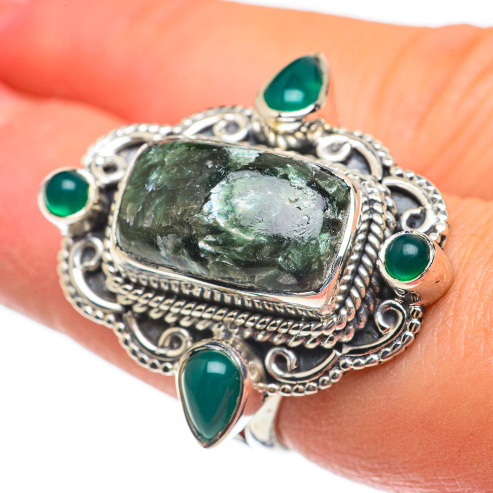 Seraphinite Rings handcrafted by Anasilvercos - RING60609