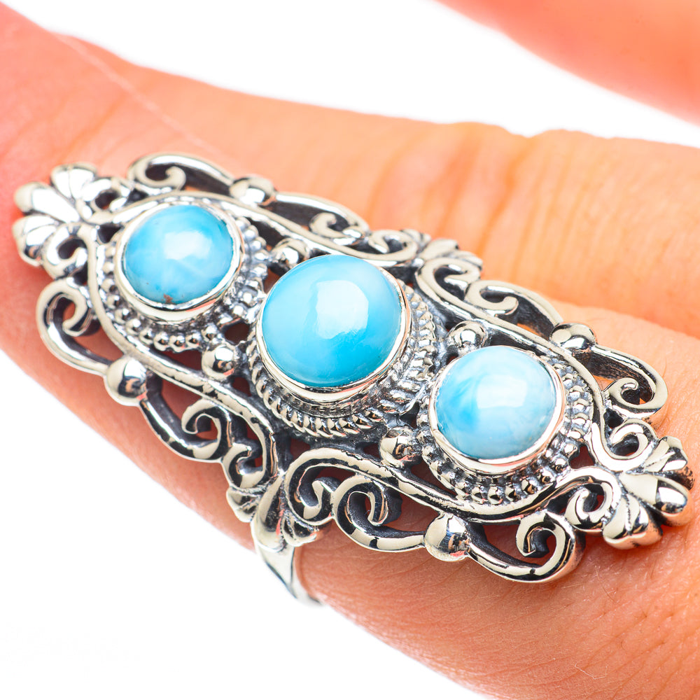 Larimar Rings handcrafted by Anasilvercos - RING60663