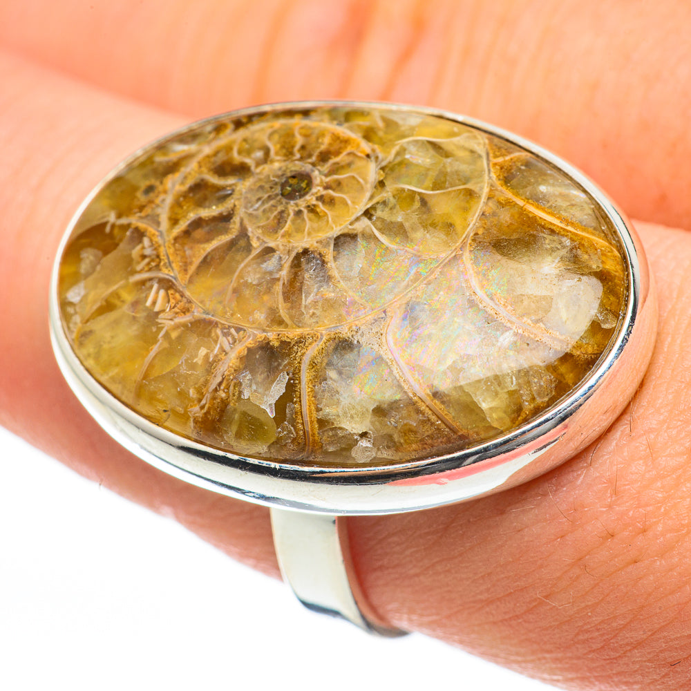 Ammonite Fossil Rings handcrafted by Anasilvercos - RING60664
