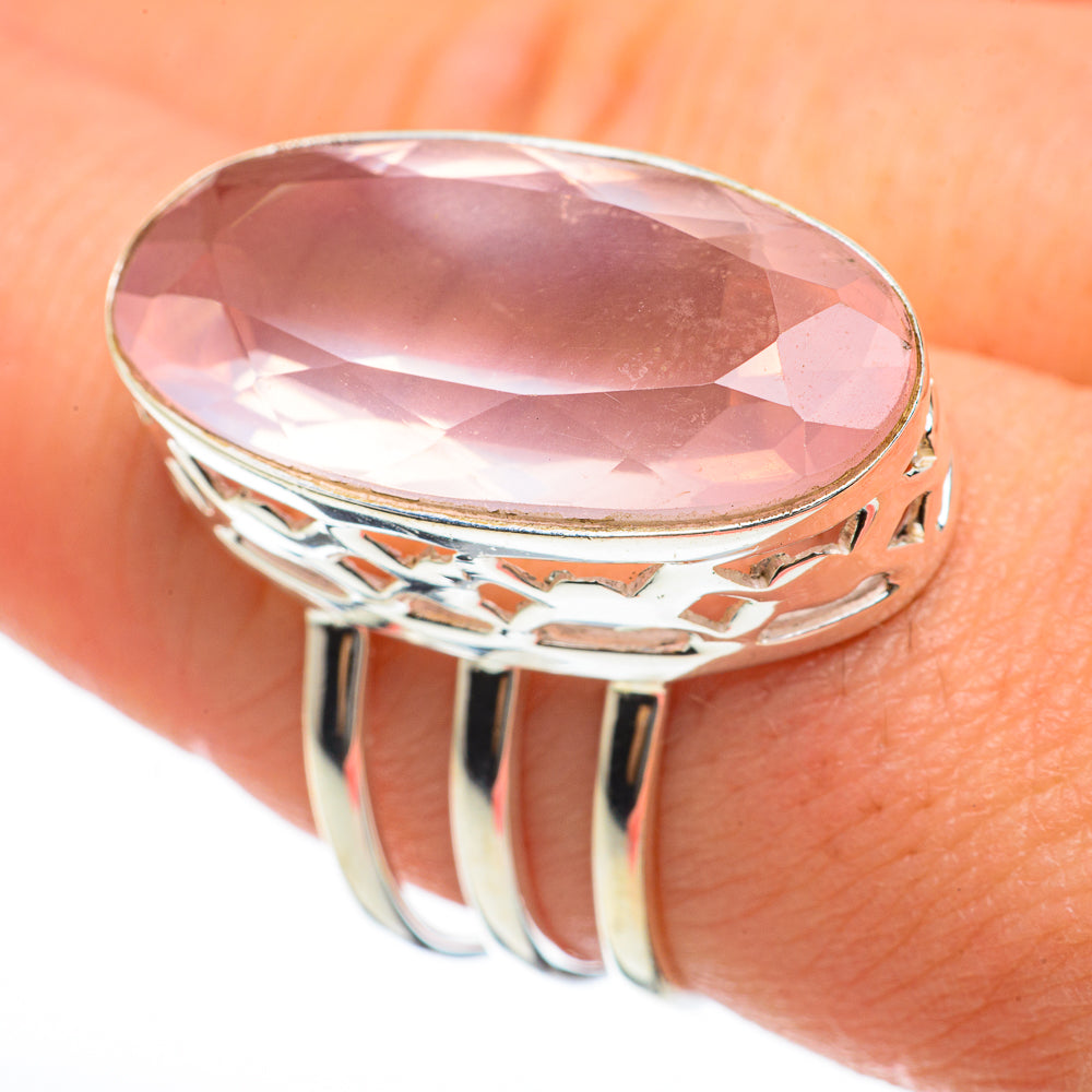 Rose Quartz Rings handcrafted by Anasilvercos - RING60670