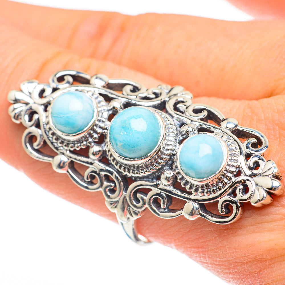 Larimar Rings handcrafted by Anasilvercos - RING60689