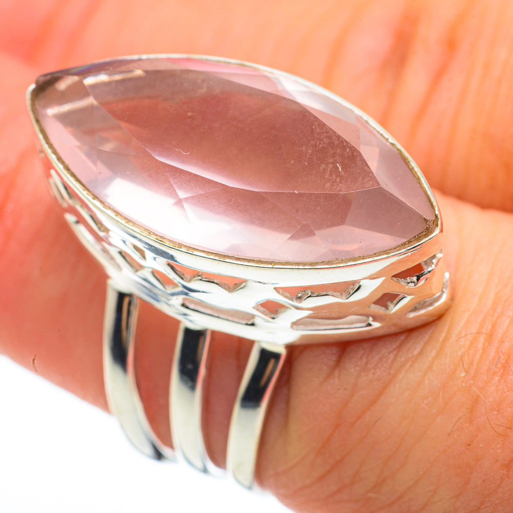 Rose Quartz Rings handcrafted by Anasilvercos - RING60698