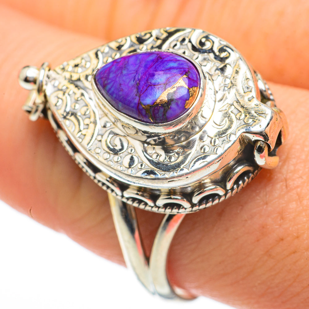 Purple Copper Composite Turquoise Rings handcrafted by Anasilvercos - RING60729