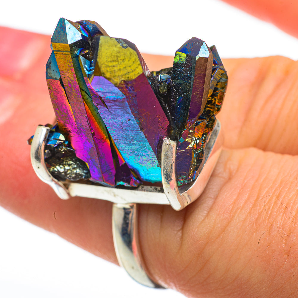 Titanium Sunshine Druzy Rings handcrafted by Anasilvercos - RING60732