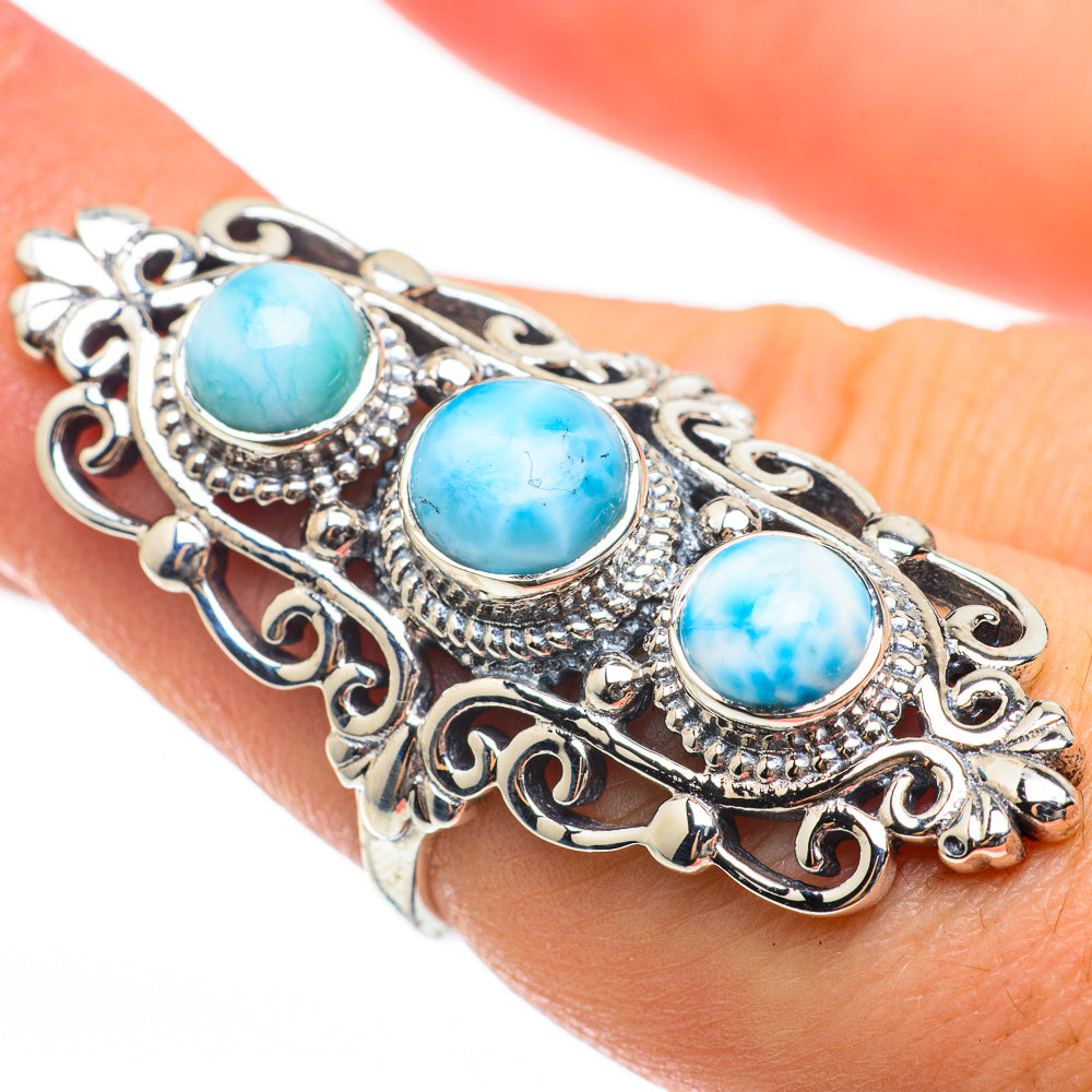 Larimar Rings handcrafted by Anasilvercos - RING60742