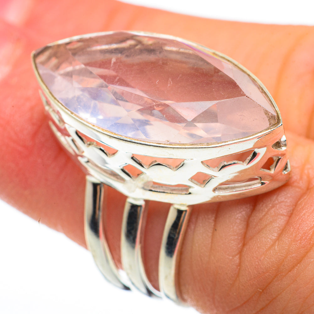 Rose Quartz Rings handcrafted by Anasilvercos - RING60748