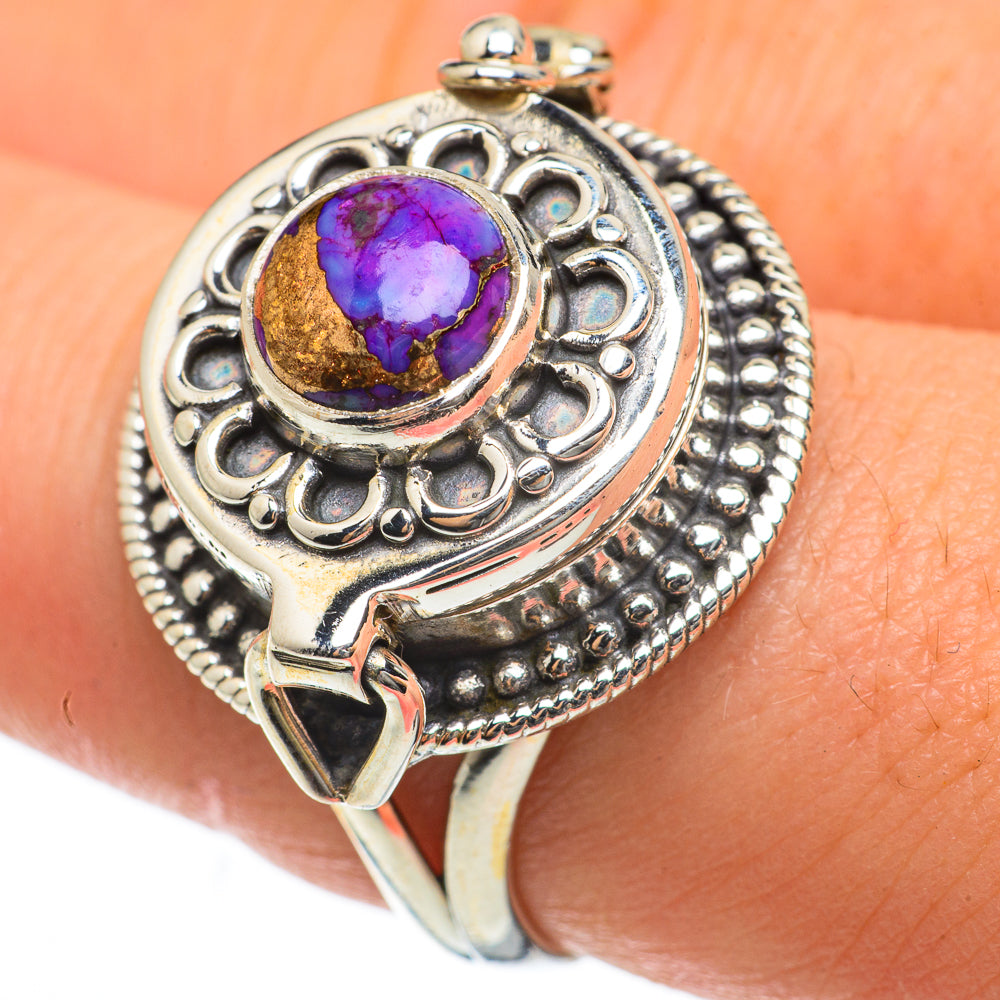 Purple Copper Composite Turquoise Rings handcrafted by Anasilvercos - RING60750