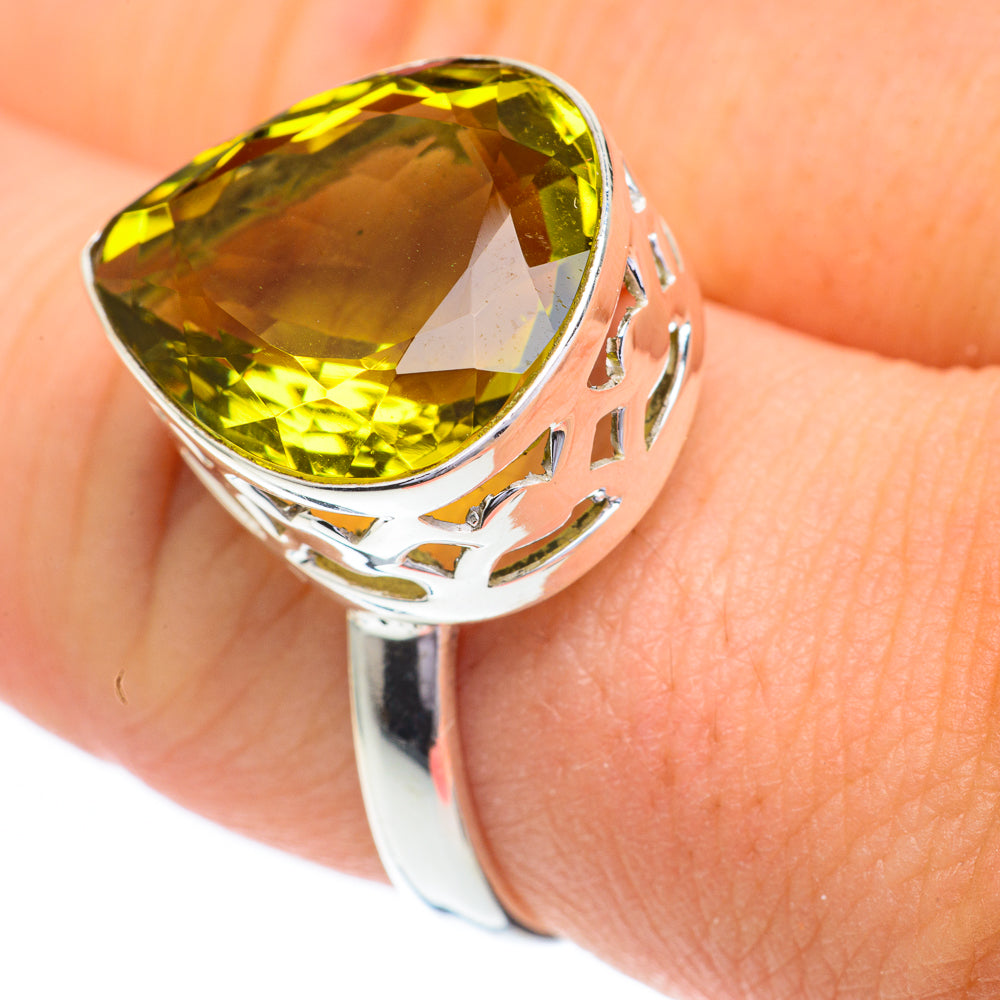 Lemon Quartz Rings handcrafted by Anasilvercos - RING60785