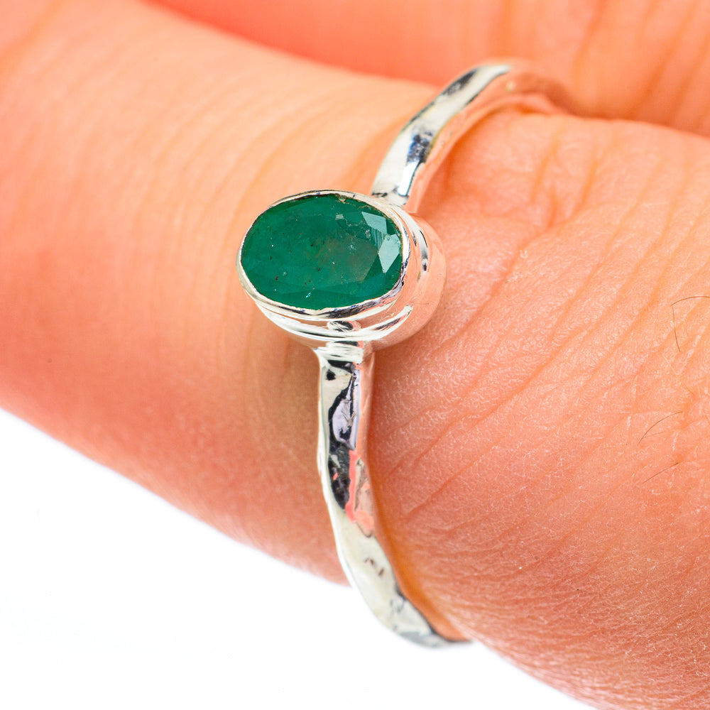 Zambian Emerald Rings handcrafted by Anasilvercos - RING60793