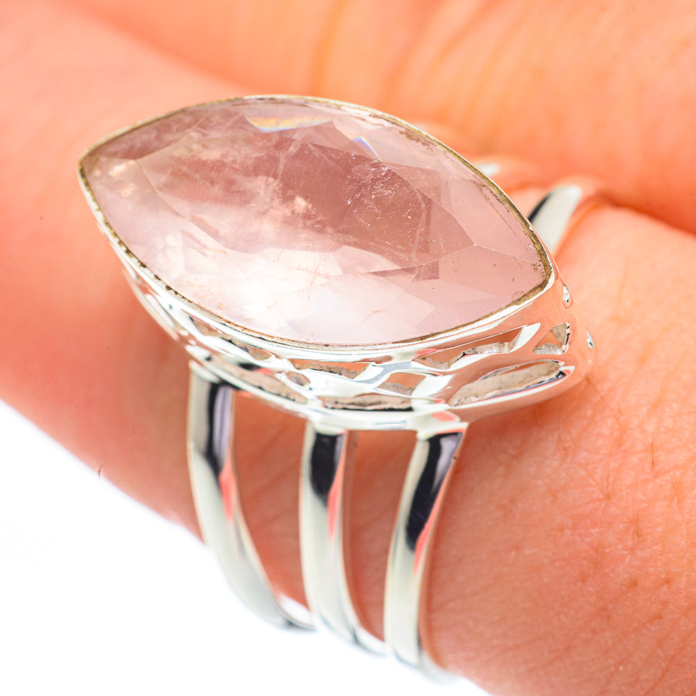 Rose Quartz Rings handcrafted by Anasilvercos - RING60798