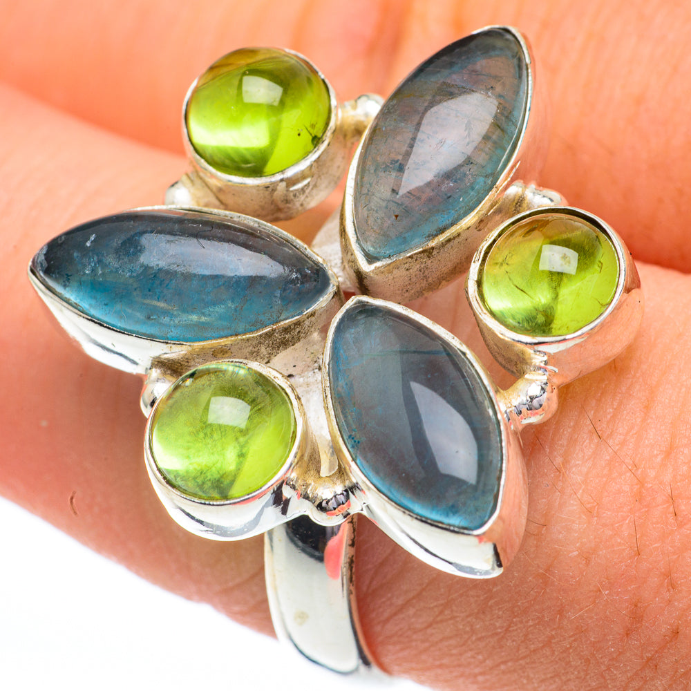 Blue Fluorite Rings handcrafted by Anasilvercos - RING60815