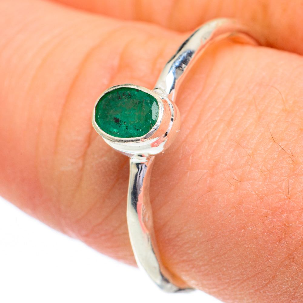 Zambian Emerald Rings handcrafted by Anasilvercos - RING60848